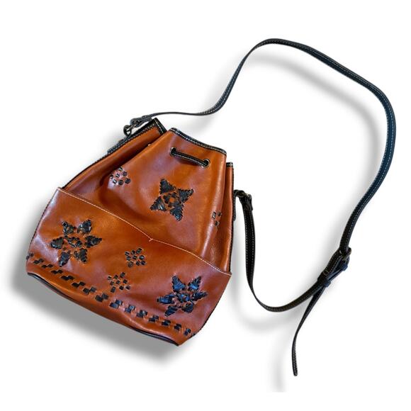 Patricia Nash Brindisi Leather Bucket Bag Western Boho Stitching Handbag main image 10